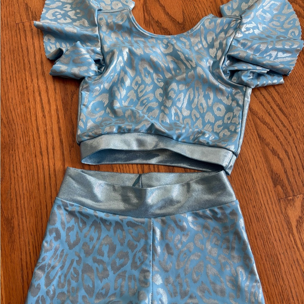 Blue Leopard Print Kids Costume Set